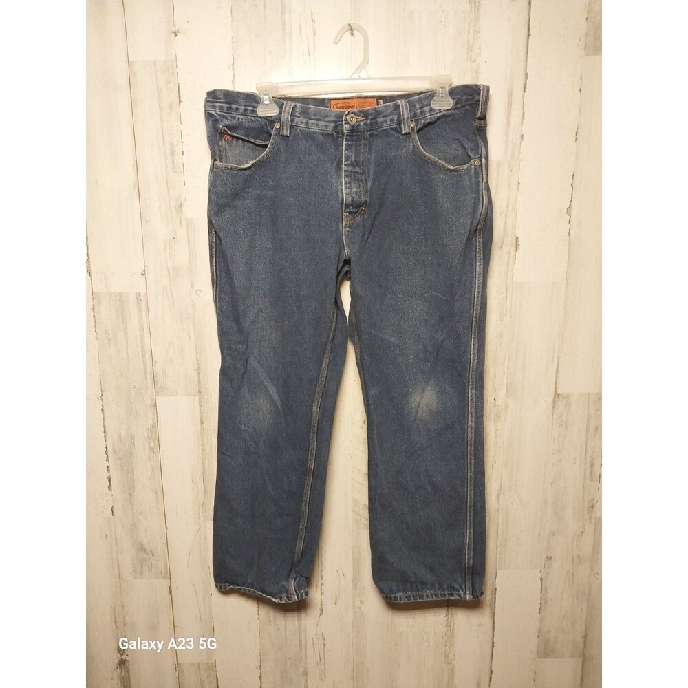 Jesse James Industrial Workwear Men's Jeans Size 38/30 Five Pocket 14oz Distress